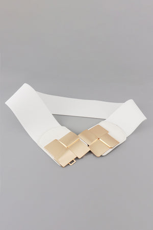 Geometric Buckle Elastic Wide Belt-Teresa's Fashionista LLC
