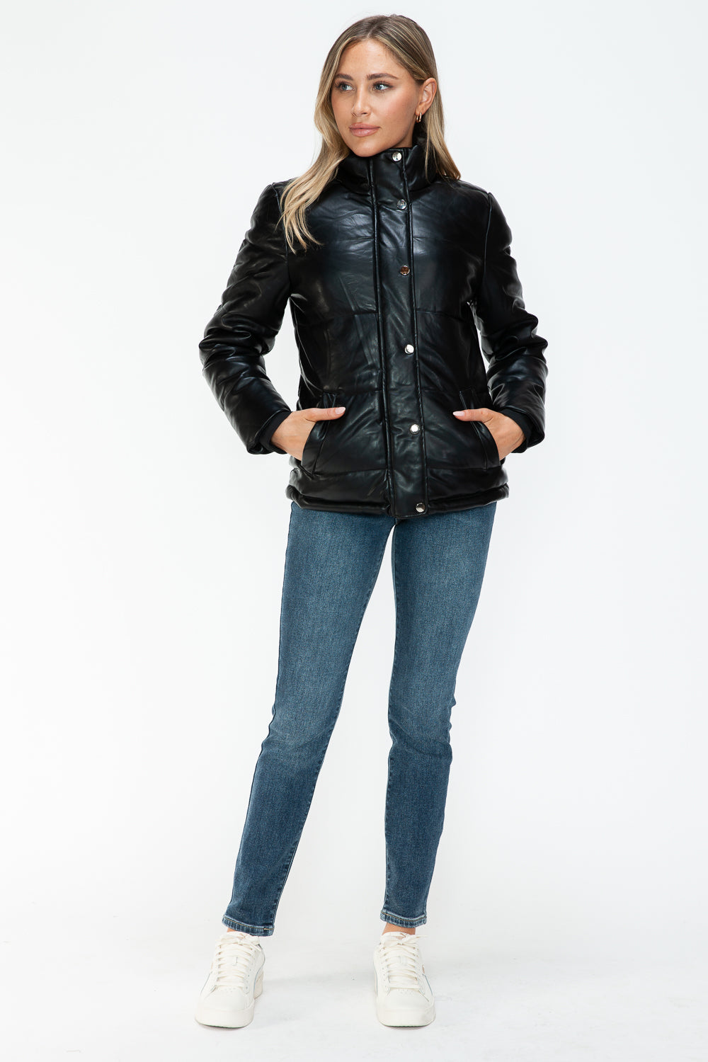 YMI Pocketed Zip Up Turtleneck Puffer Jacket - Teresa's Fashionista LLC