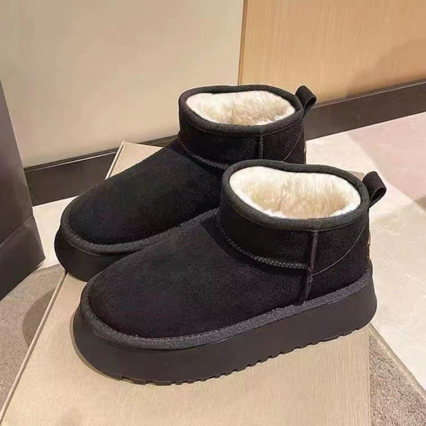 Fleece Lined Chunky Platform Mini Boots-Teresa's Fashionista LLC