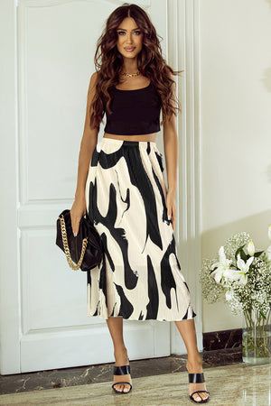 Printed Elastic Waist Skirt-Teresa's Fashionista LLC