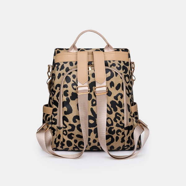 Leopard PU Leather Backpack Bag-Teresa's Fashionista LLC