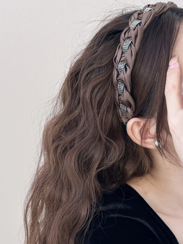 Rhinestone Braided Wide Headband - Teresa's Fashionista LLC