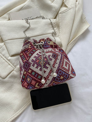 Printed Chain Bucket Bag-Teresa's Fashionista LLC