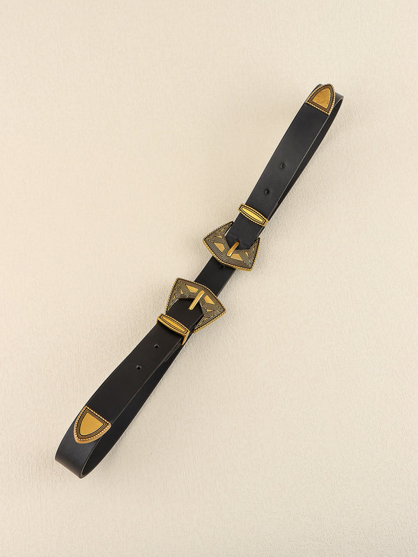 Double Buckle PU Leather Belt-Teresa's Fashionista LLC