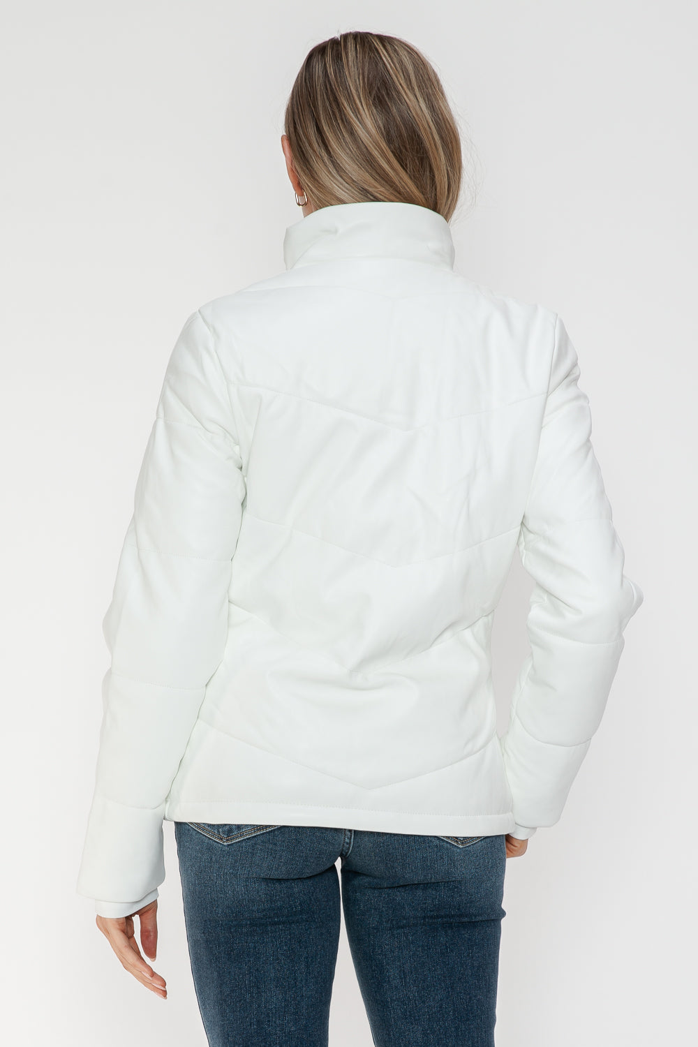 Snobbish Pocketed Zip Up Turtleneck Puffer Jacket - Teresa's Fashionista LLC