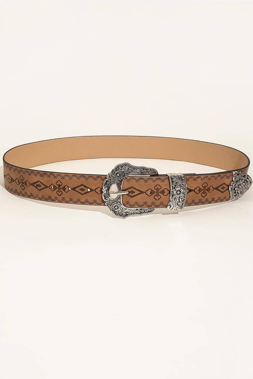 Patterned PU Leather Belt-Teresa's Fashionista LLC