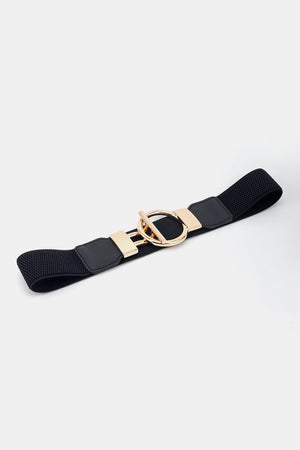 Circle Shape Buckle Zinc Alloy Buckle PU Leather Belt-Teresa's Fashionista LLC