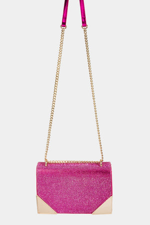 Fame Rhinestone Studded Rectangle Crossbody Bag-Teresa's Fashionista LLC