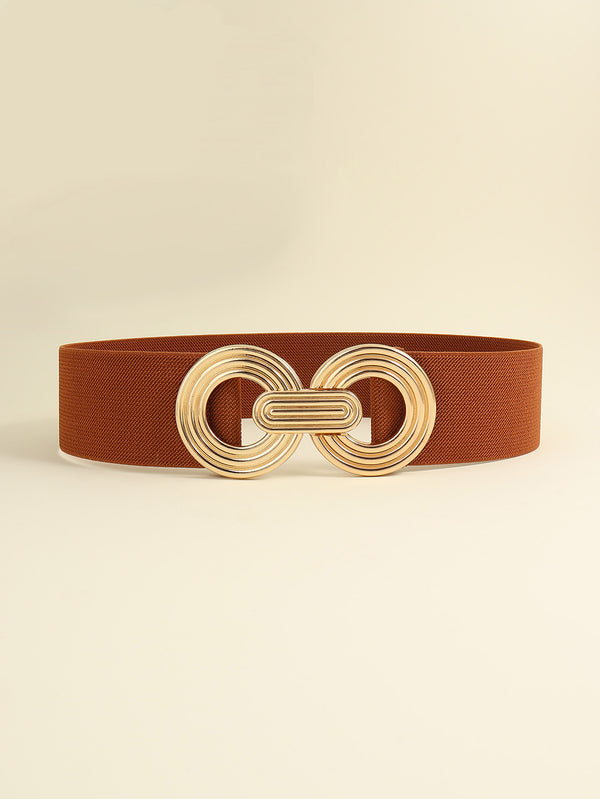 Geometric Buckle Elastic Wide Belt-Teresa's Fashionista LLC