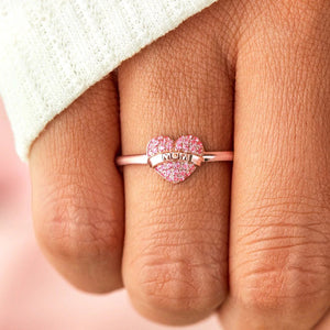 MOM Heart Shape 925 Sterling Silver Engraved Ring-Teresa's Fashionista LLC