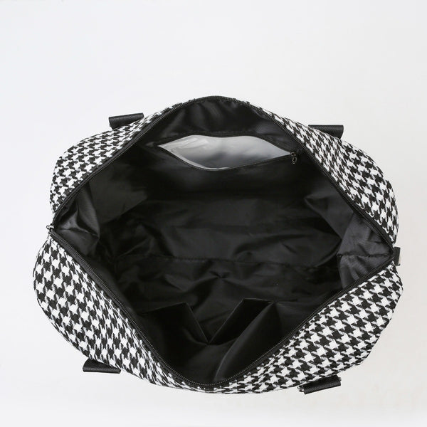 Houndstooth Canvas Travel Bag-Teresa's Fashionista LLC