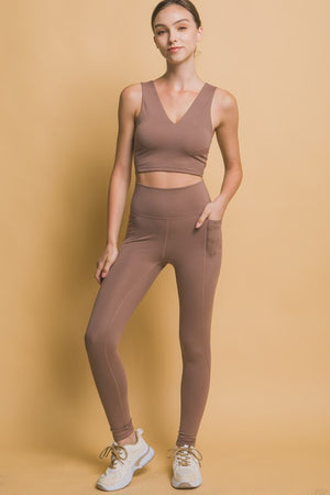 Love Tree High Waist Leggings with Side Pockets - Teresa's Fashionista LLC