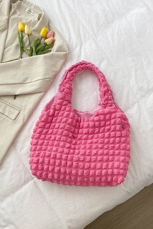 Ruched Polyester Large Handbag-Teresa's Fashionista LLC