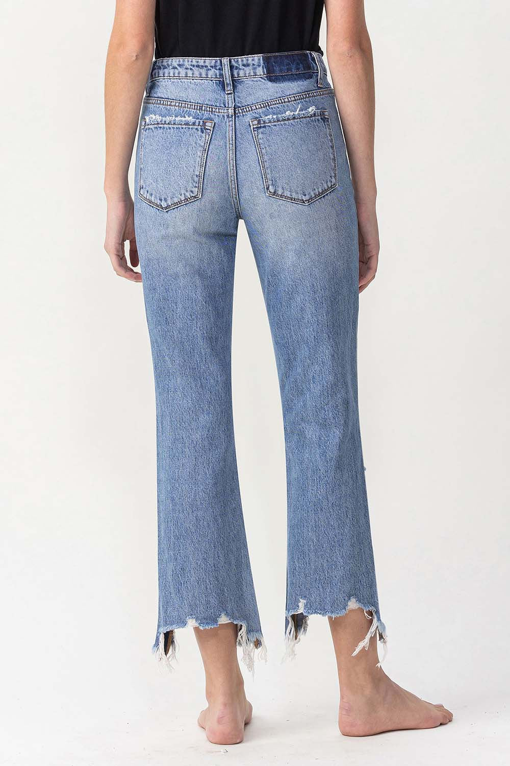 Lovervet High Rise Distressed Straight Jeans - Teresa's Fashionista LLC