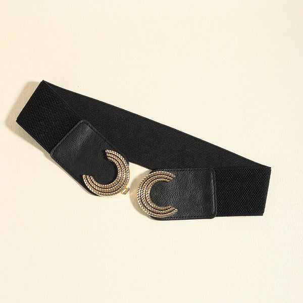 Double C Buckle Elastic Belt-Teresa's Fashionista LLC