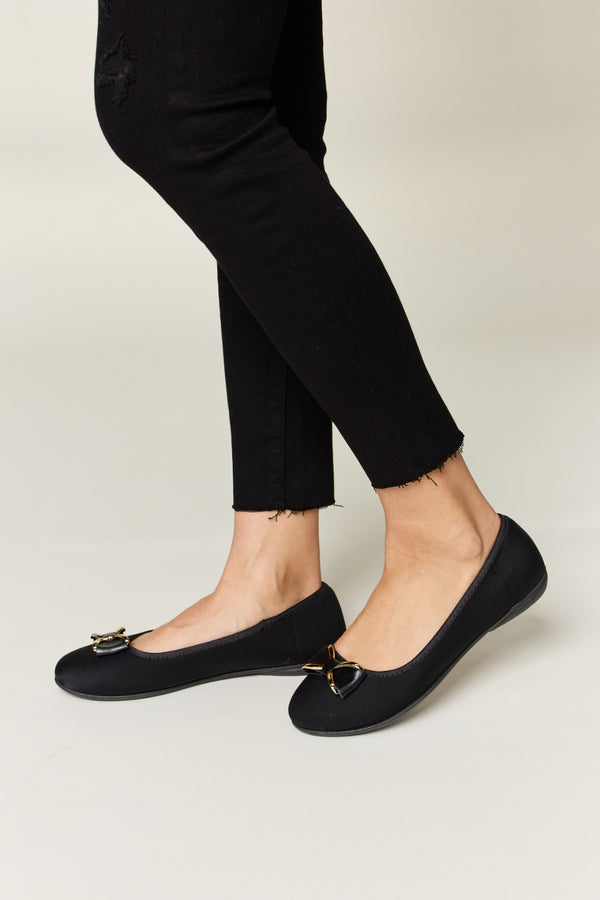 Forever Link Metal Buckle Flat Loafers-Teresa's Fashionista LLC