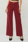 RISEN Full Size High Rise Wide Leg Cargo Jeans - Teresa's Fashionista LLC