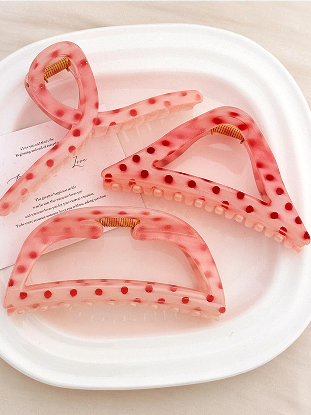 PC Polka Dot Hair Claw Clip - Teresa's Fashionista LLC