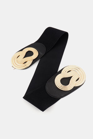 Twisted Alloy Buckle Wide Belt-Teresa's Fashionista LLC