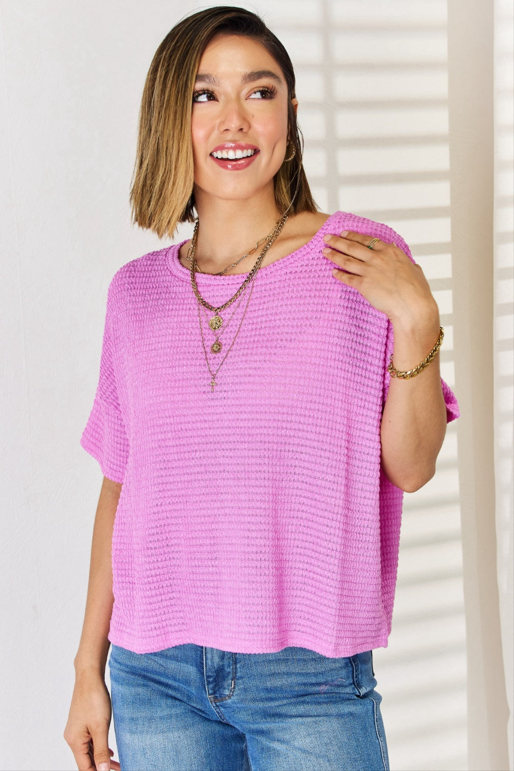 Zenana Full Size Round Neck Short Sleeve Top-Teresa&#39;s Fashionista LLC