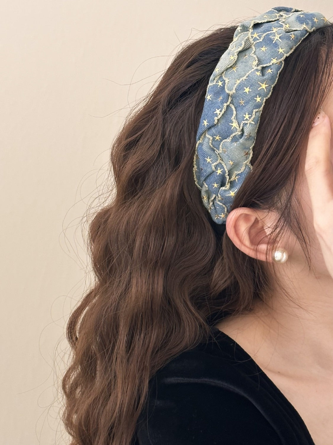 Star Braided Wide Denim Headband - Teresa's Fashionista LLC