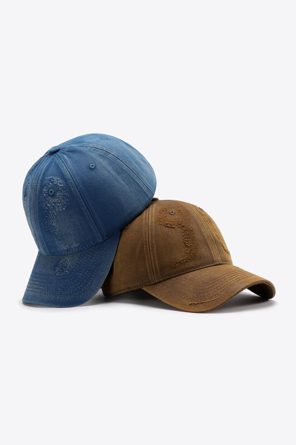 Distressed Adjustable Baseball Cap-Teresa's Fashionista LLC