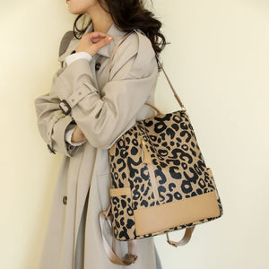 Leopard PU Leather Backpack Bag-Teresa's Fashionista LLC