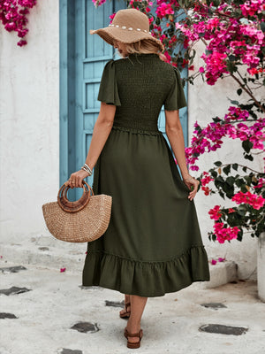 Ruffled Elastic Waist Midi Skirt-Teresa's Fashionista LLC