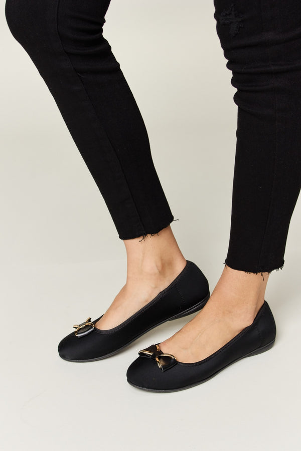 Forever Link Metal Buckle Flat Loafers-Teresa's Fashionista LLC