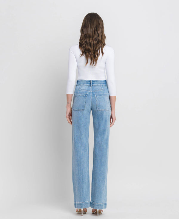 90'S VINTAGE SUPER HIGH RISE FLARE JEANS F5655