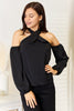 Grecian Cold Shoulder Long Sleeve Blouse-Teresa's Fashionista LLC