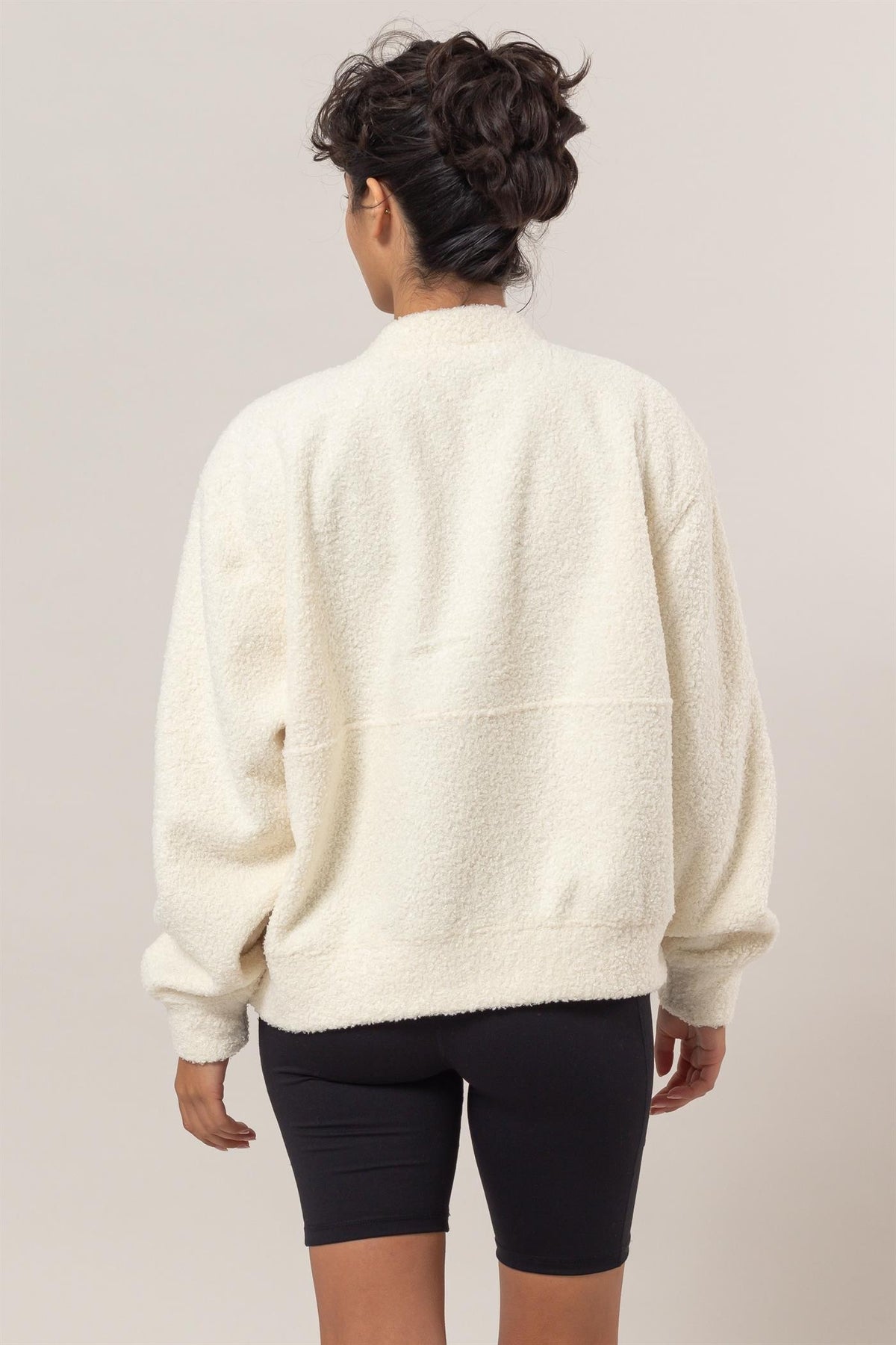 HYFVE Baseball Collar Zip Up Long Sleeve Jacket - Teresa's Fashionista LLC