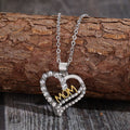 Alloy Inlaid Zircon Heart Pendant Necklace-Teresa's Fashionista LLC