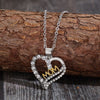 Alloy Inlaid Zircon Heart Pendant Necklace-Teresa's Fashionista LLC