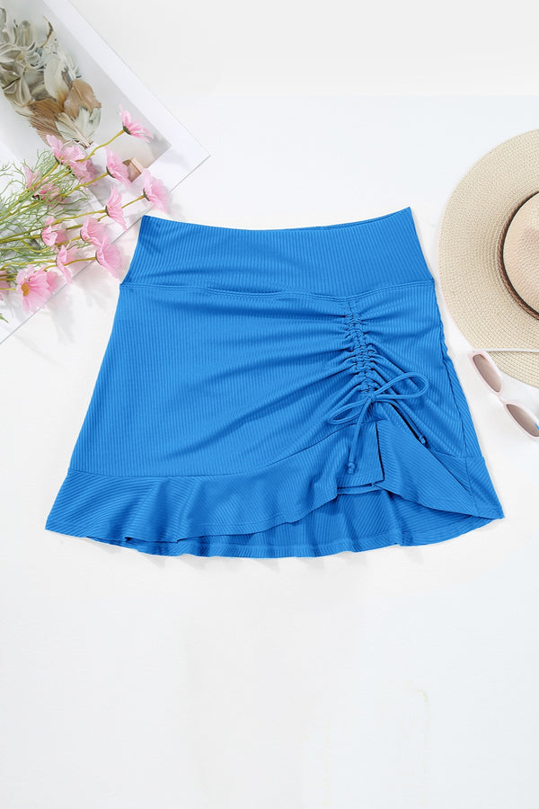 Ruched Elastic Waist Swim Skirt-Teresa's Fashionista LLC