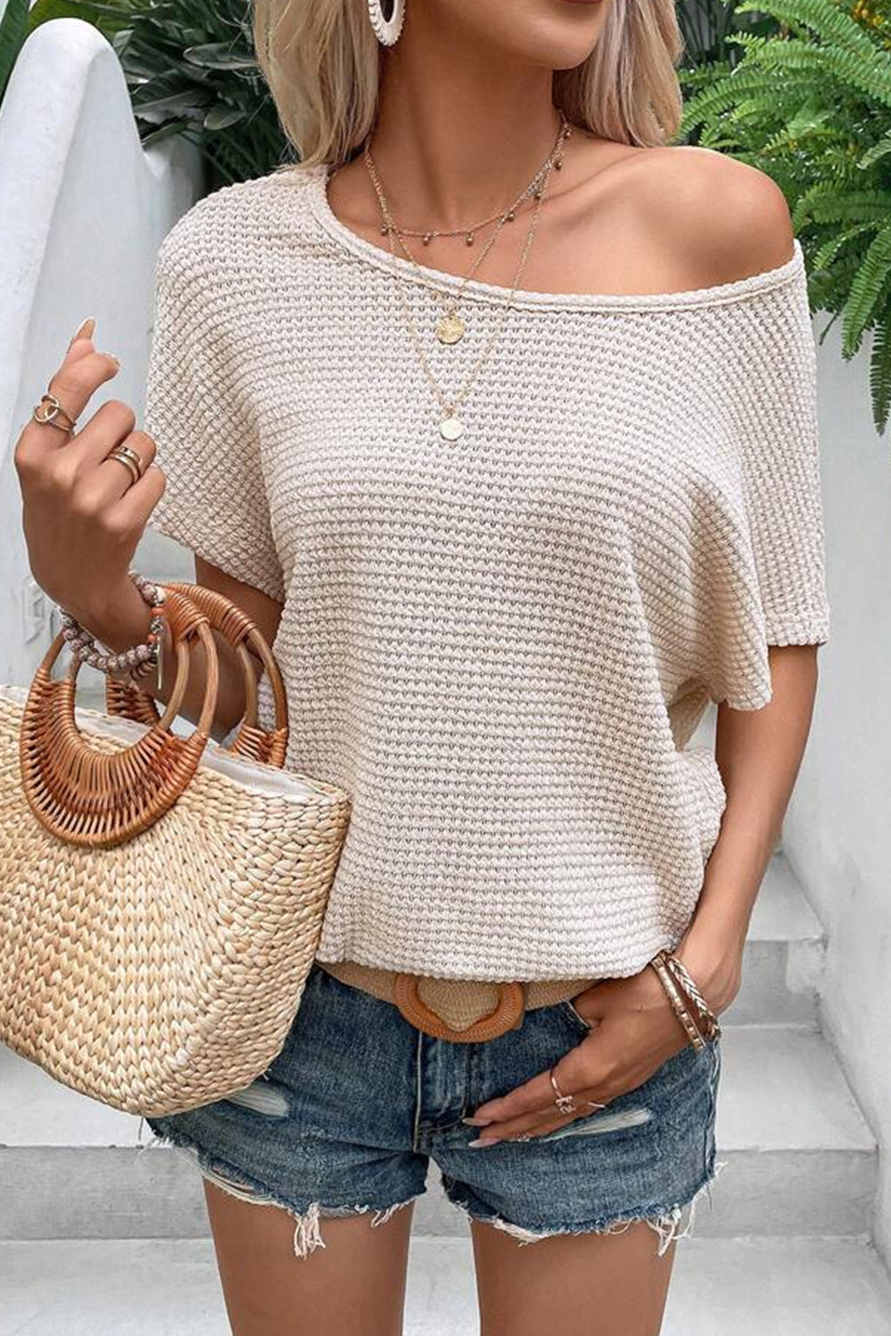 Backless Round Neck Short Sleeve T-Shirt-Teresa&#39;s Fashionista LLC