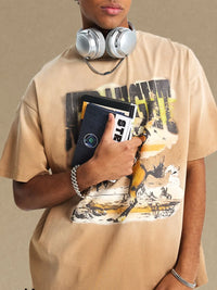 Men's Graphic Round Neck Half Sleeve T-Shirt