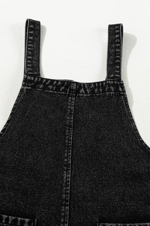 Distressed Wide Strap Denim Overalls - Teresa's Fashionista LLC