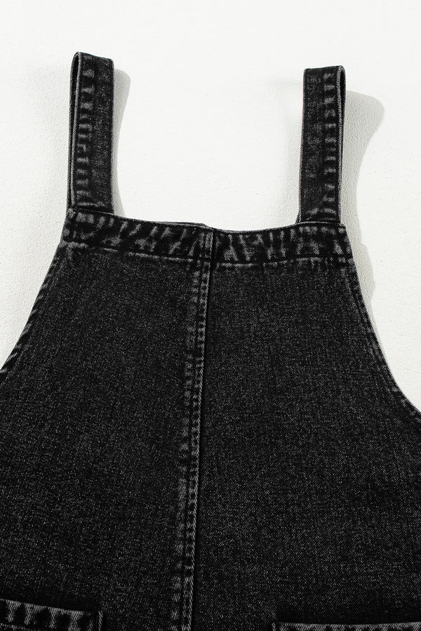 Distressed Wide Strap Denim Overalls - Teresa's Fashionista LLC