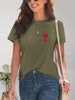 Heart Round Neck Short Sleeve T-Shirt-Teresa's Fashionista LLC