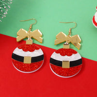 Christmas Dangle Earrings with Bow