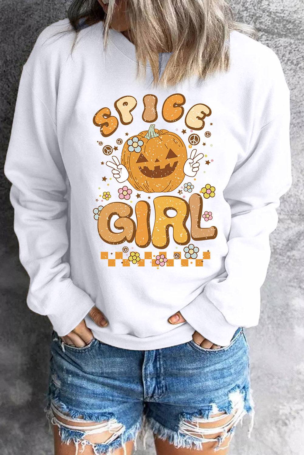 Round Neck Long Sleeve SPICE GIRL Graphic Sweatshirt - Teresa's Fashionista LLC