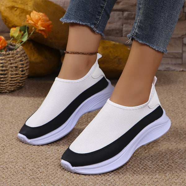 Mesh Contrast Flat Slip-Ons-Teresa's Fashionista LLC