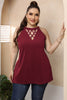 Plus Size Halter Neck Cutout Sleeveless Dress-Teresa's Fashionista LLC