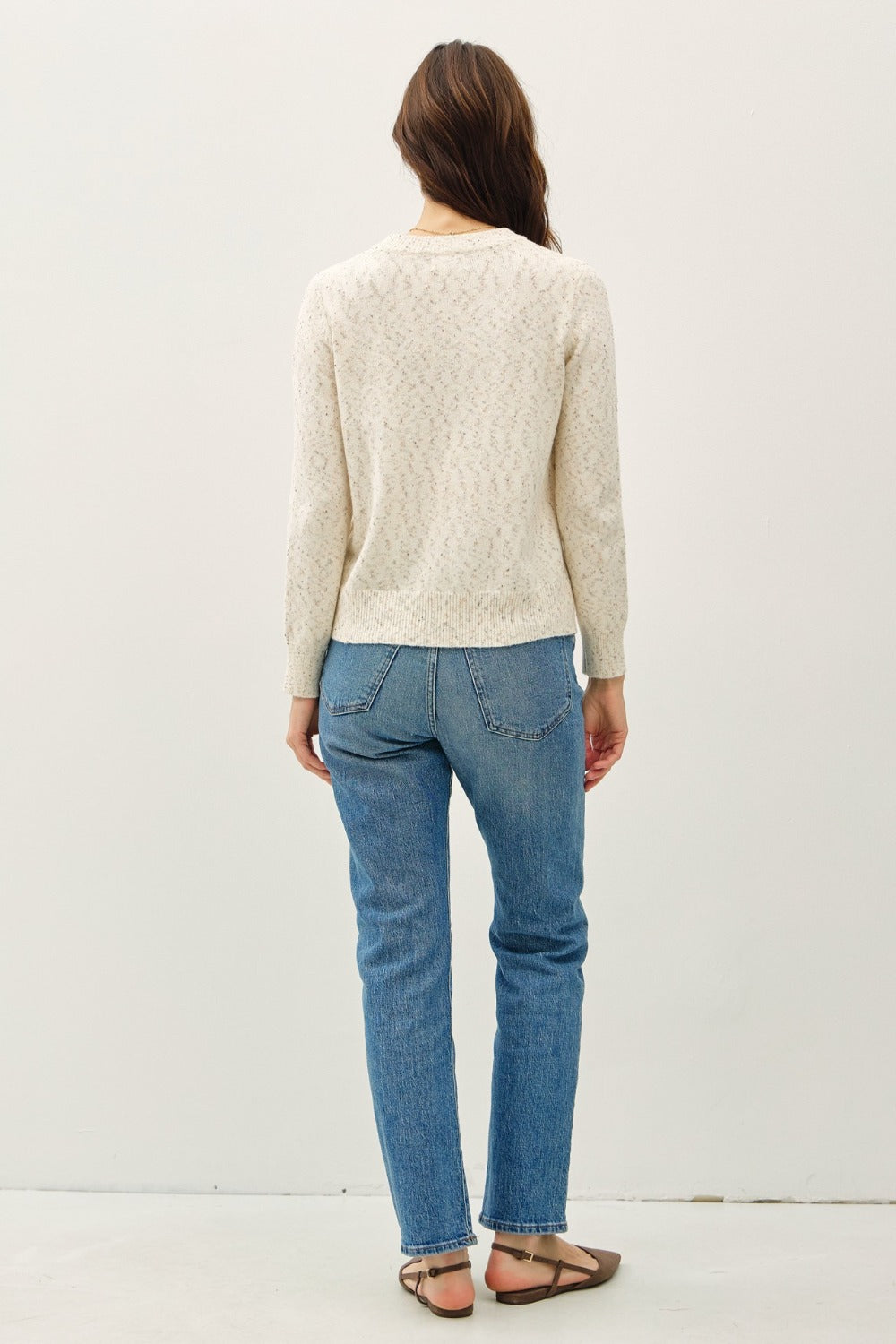 Be Cool Heathered Round Neck Long Sleeve Sweater - Teresa's Fashionista LLC
