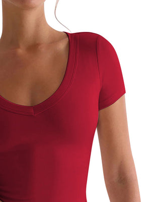 Lovelet Scoop Neck Short Sleeve T-Shirt - Teresa's Fashionista LLC