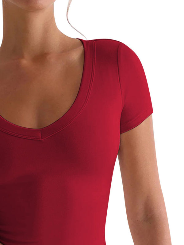 Lovelet Scoop Neck Short Sleeve T-Shirt - Teresa's Fashionista LLC