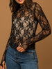 Lace Mock Neck Long Sleeve Top - Teresa's Fashionista LLC