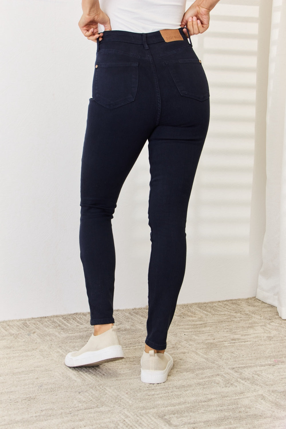 Judy Blue Full Size Garment Dyed Tummy Control Skinny Jeans-Teresa&#39;s Fashionista LLC
