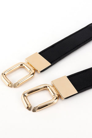 Geometric Double Buckle Elastic Belt-Teresa's Fashionista LLC